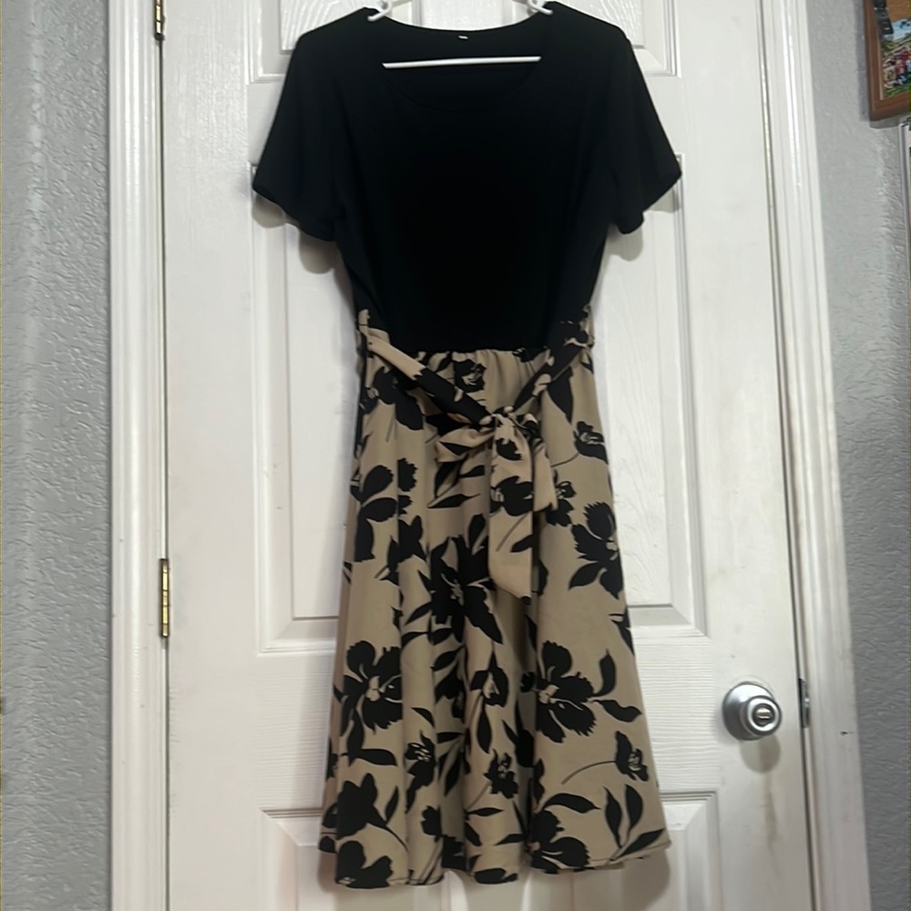 Clasi Plus Floral Print Belted Dress